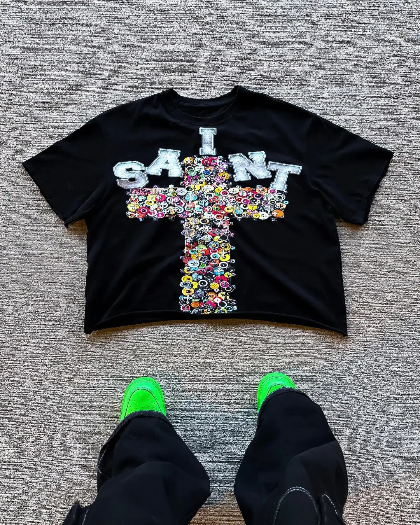 Summer Streetwear Harajuku Retro Cross Pattern Print Oversized Pink T Shirt Goth Casual Cotton Drop Sleeve Short Sleeve Tops 241008