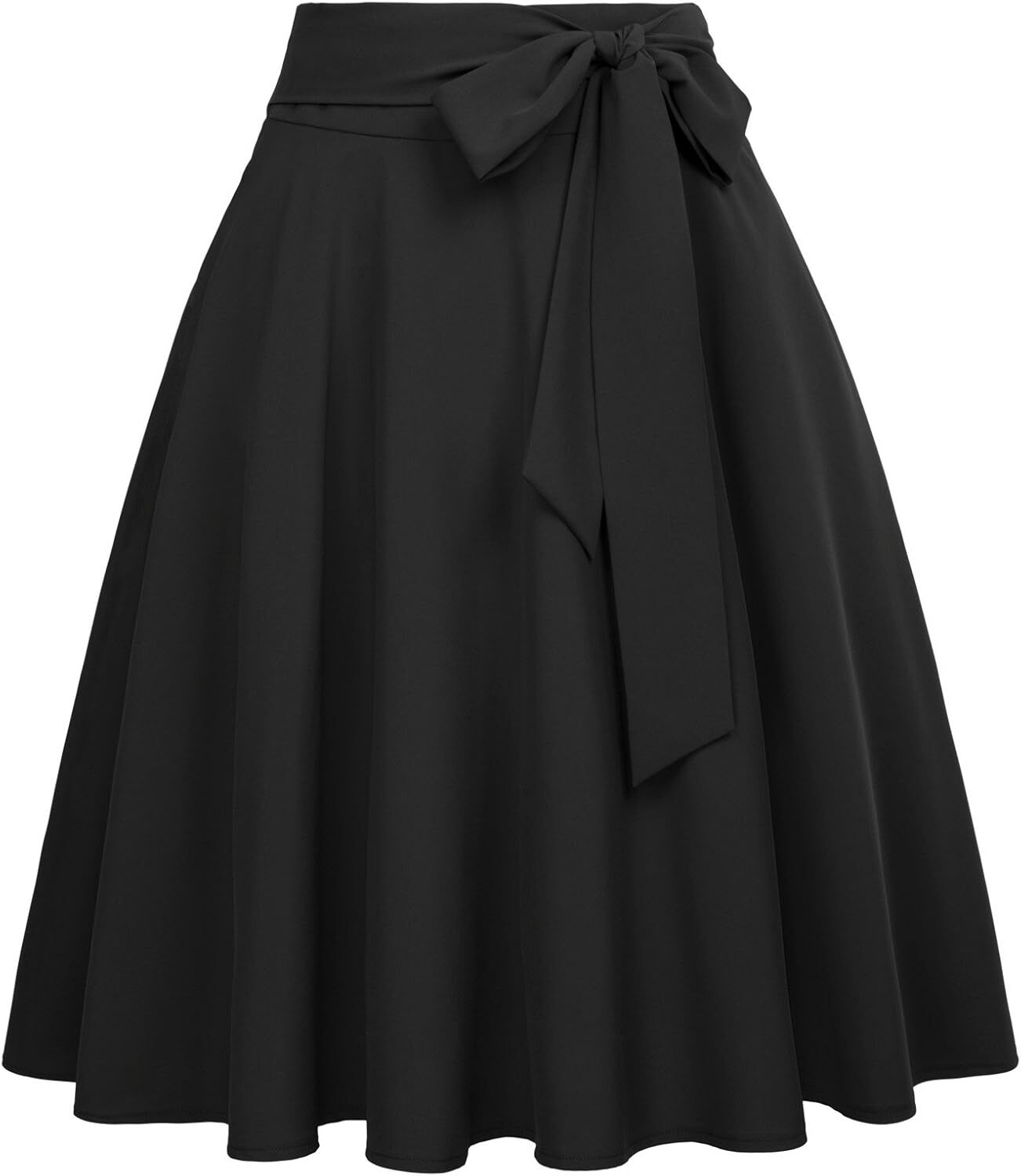 women's high waisted aline pocket skirt ice skating horn mid length skirt retro skirt