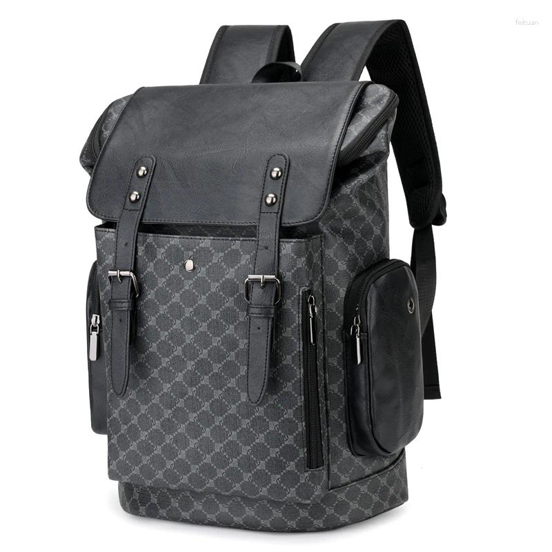 Backpack Men Leather Large Capacity Outdoor Travel Bag School Mochilas De Hombre Mochila Waterproof