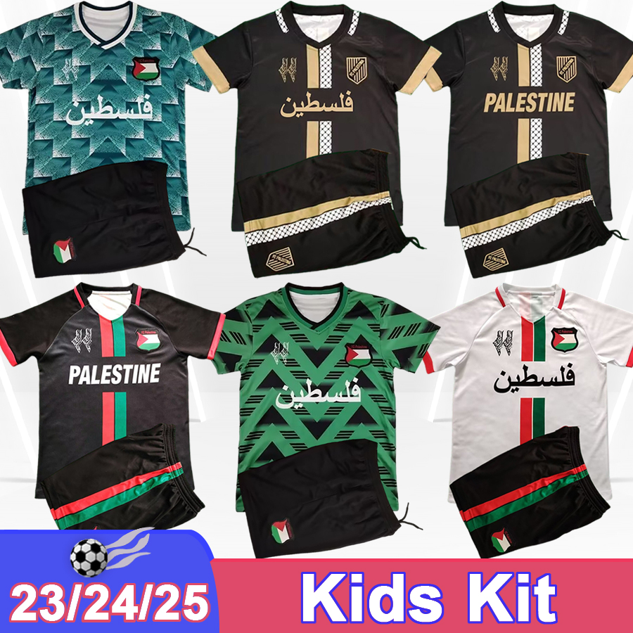 24 25 Palestine Kids Kit Soccer Jerseys National Team O. KHAROUB M. SALEH M. BATTAT 2024 Special Edition Retor Foootball Shirts Child Suit Uniforms