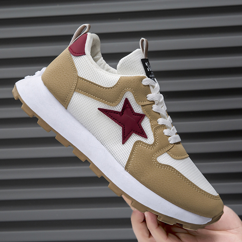 Men Women Unisex Sports Fashion Design Print Star New Breathable Running Shoes Sneakers Triple Black Brown
