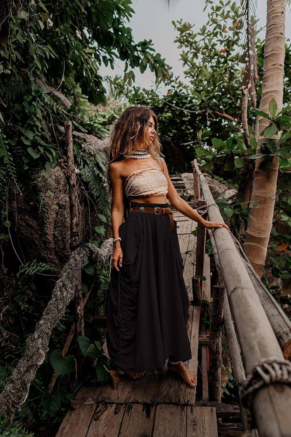 women's bohemian style long dress with pockets bohemian organic cotton hippie gypsy