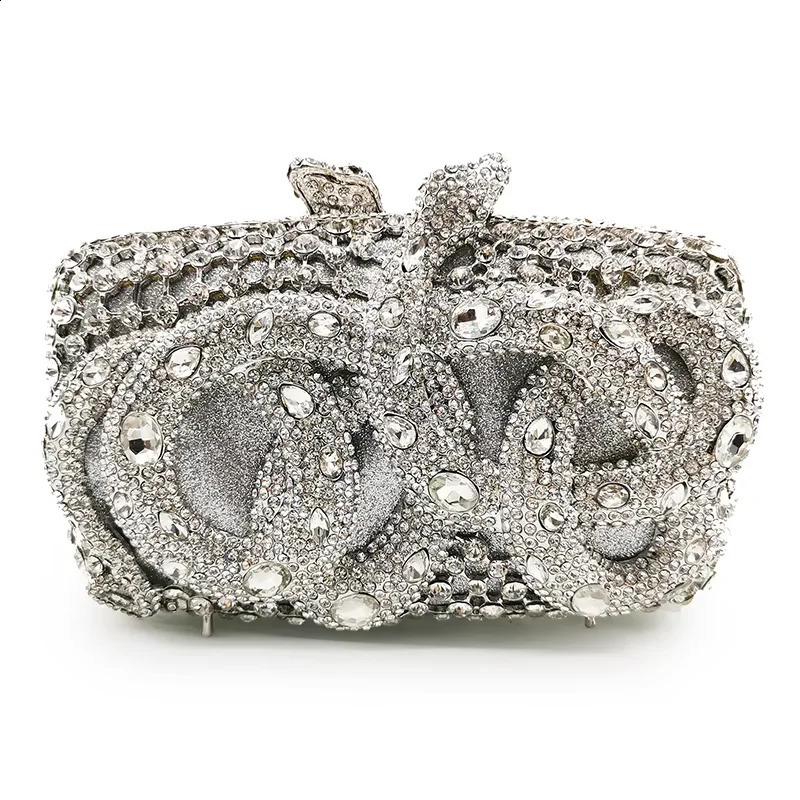 XIYUAN Crystal Women Clutch Purse Fashion Snake Shape AB Rhinestone Diamond Shoulder Handbags Clutches 240926