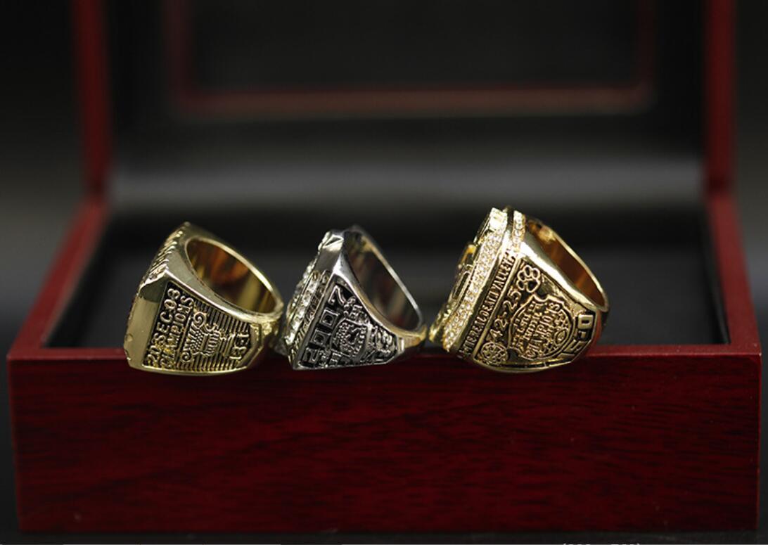 Lsu 3Pcs 2003 2007 Tigers Nationals Team Champions Championship Ring With Wooden Box Souvenir Men Fan Gift Wholesal Drop Delivery R250425