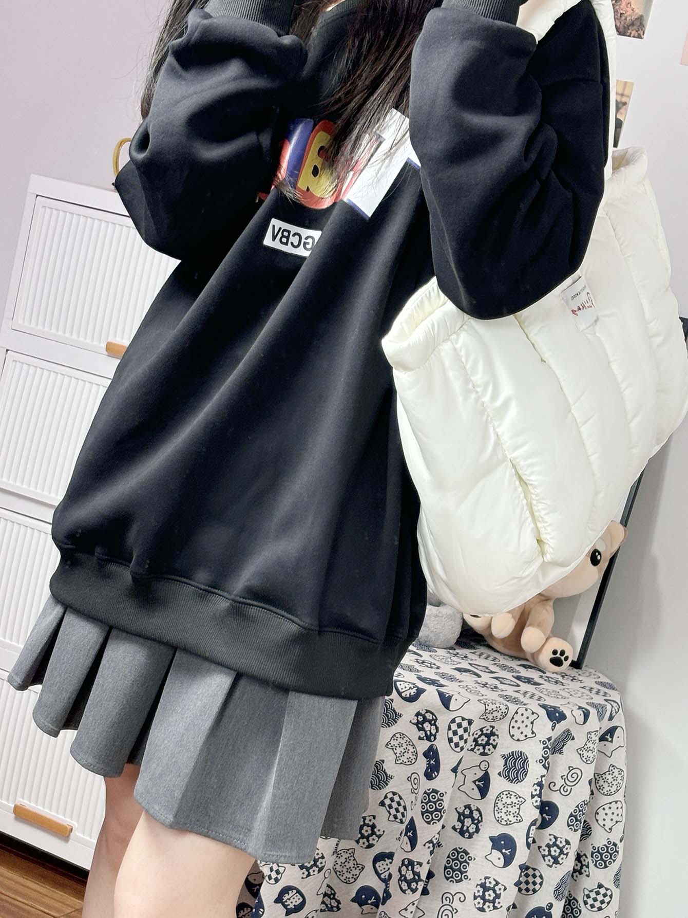 Autumn and winter portable down bag Comfortable Tote bag Advanced cotton foldable large capacity one-shoulder computer bag