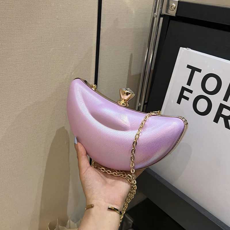 Moon Shape Bags for Ladies Hobos Fashion Funny Small Crossbody Bag Leather Hip Hop Party Cute High Quality Shoulder Ladies 240929