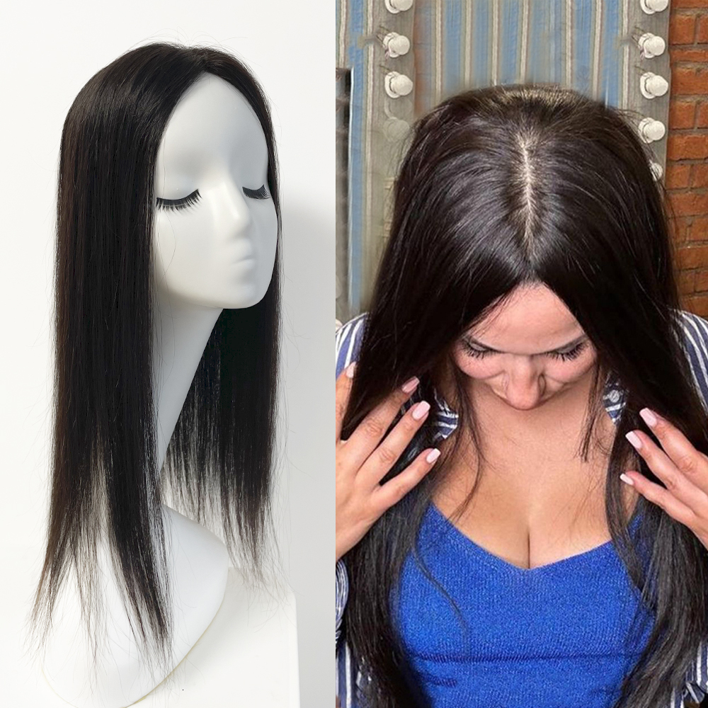 Silk Base Toppers 4 Sizes Breathable Natural Scalp Top Virgin European Human Hair Pieces For Women