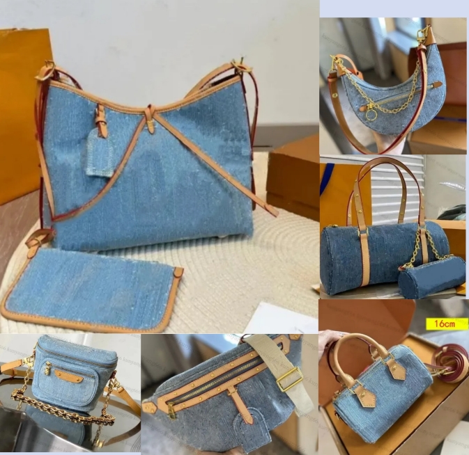 2024 Designer Bags vintage denim Shoulder Handbag Purse bag women jeans Crossbody Boston Pillow Totes large capacity