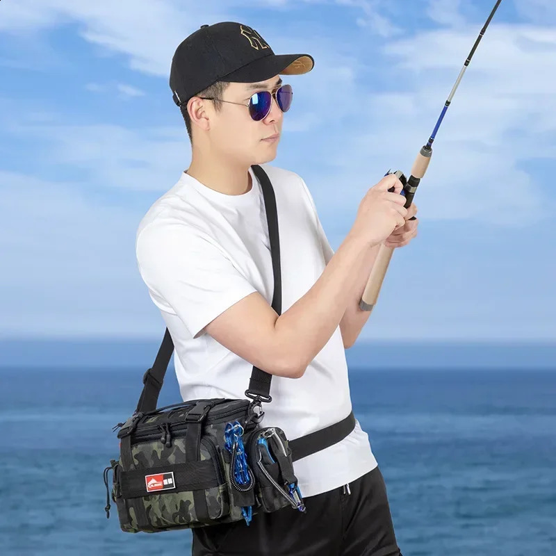 Fishing Lure Bag Winter Outdoor Backpack with Rod Holder BagFishing Tackle Box Gear Storage 240924
