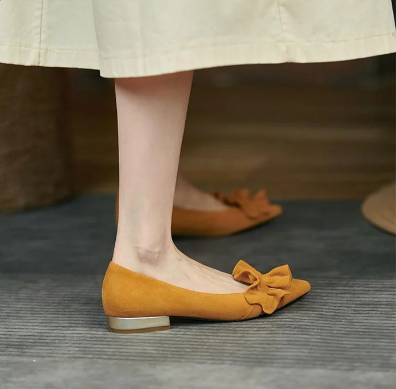 Black Normal Leather Casual Ladies Summer Footwear Shoes for Women 2024 Pointed Toe Low Heel Elegant Non Slip 39 High Quality A 240927
