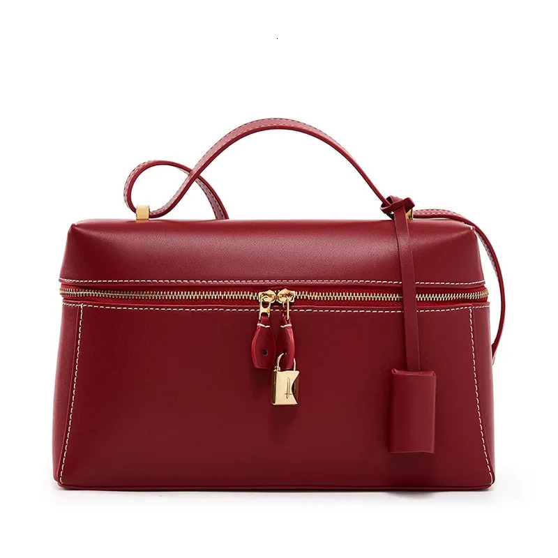 Genuine Leather Crossbody Bag hot for Women - Designer Box Shoulder Handbag in Red, Coffee, and Black