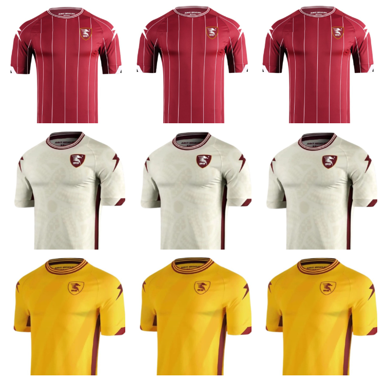24 25 Salernitana Soccer Jerseys 2024 2025 IKWUEMESI FAZIO KASTANOS DIA CANDREVA maillots de foot BOHINEN COULIBALY home away red white third 4th football shirt