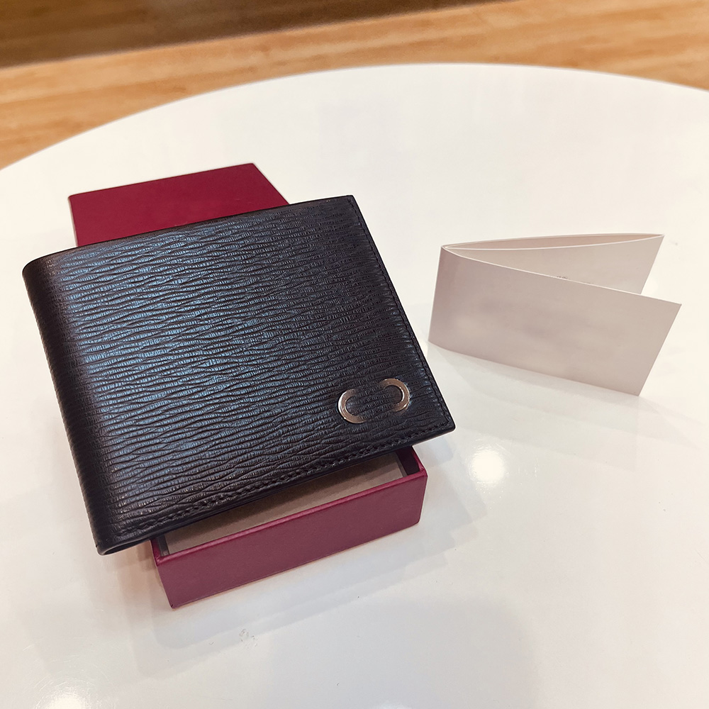 Leather Men's Wallet Designer Wallet Cardholder Luxury Portafoglio Thin Coin Purse Red Blue Interior Credit Card Cash Pocket Wallets