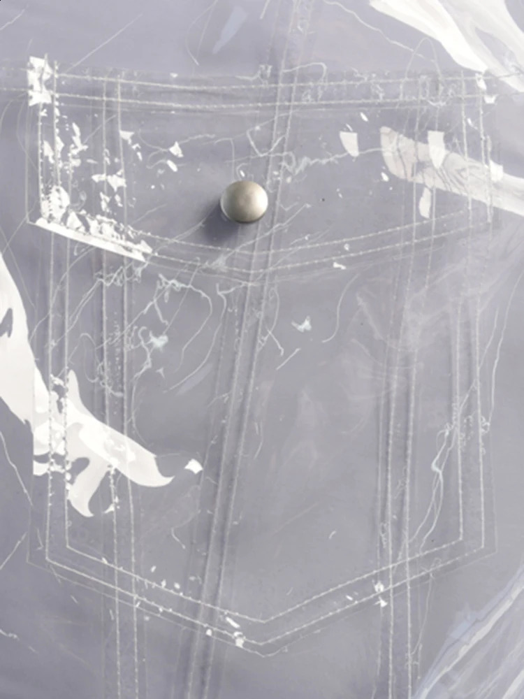 Mauroicardi Spring Autumn Transparent Thin Gloss Artificial Leather Jacket for Mens er PVC Shirt Runway Fashion 240927