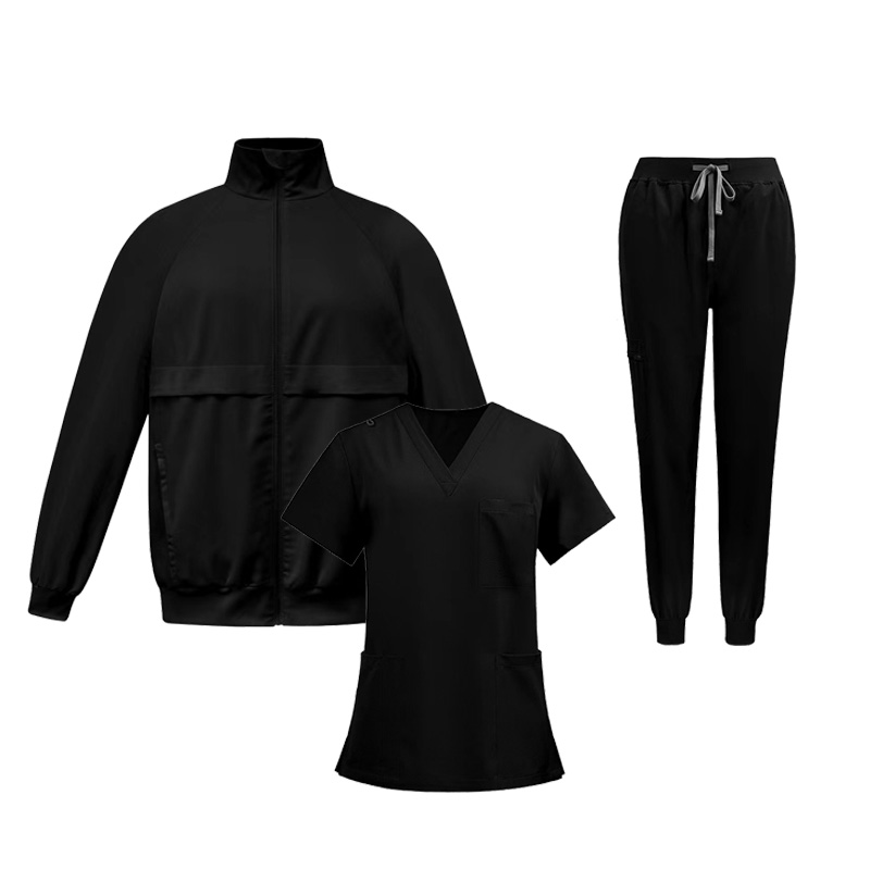 Scrubs sets Four side elasticity Anti wrinkle Men & Women Hospital Jacket Nursing Uniforms Hand Wash Gowns Nurse Surgical Gown Sets Zip Up Undefined H