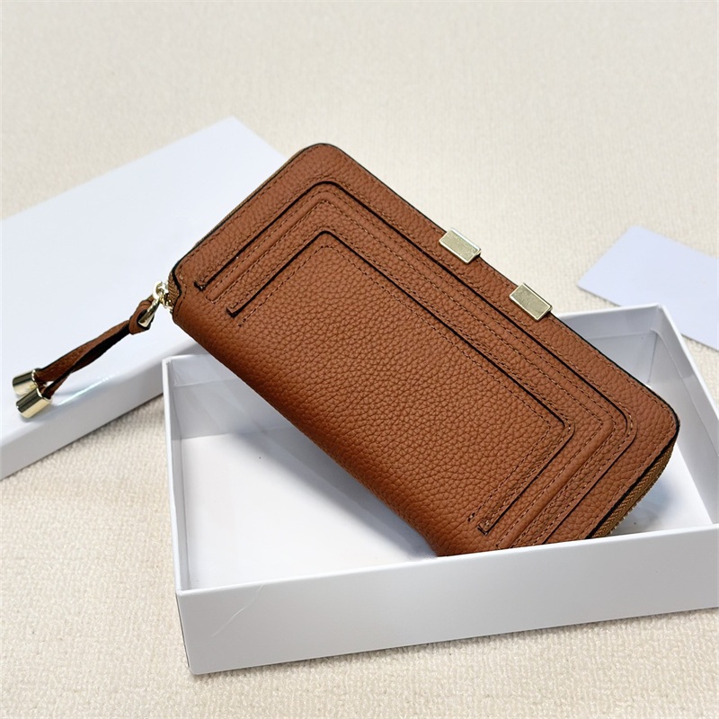 Women Men Long Wallets Designer Wallet Card Holder Mini Holders Purses Zipper Letters Genuine Leather Multi Color