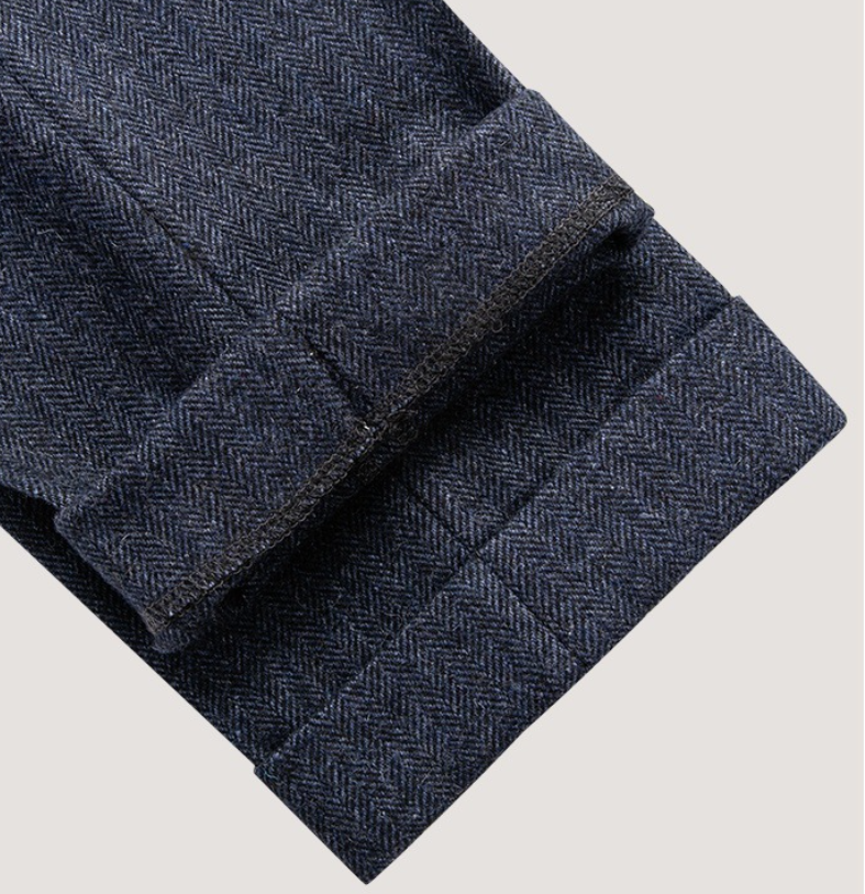 Men's Pants Italian Style High Waist Men Suit Pants Handmade Coarse Floral Woolen Casual Dress Pants Slim Fit Trousers Formal Office Wedding Part