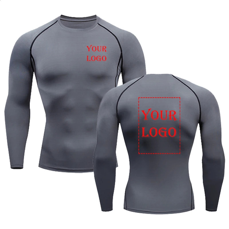 Your own n image compression shirt running fitness tight fitting sportswear customized printing Tshirt 240929
