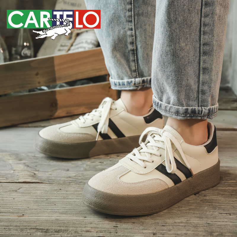 Men's and women's genuine leather 2024 couple training white shoes men's new canvas shoes