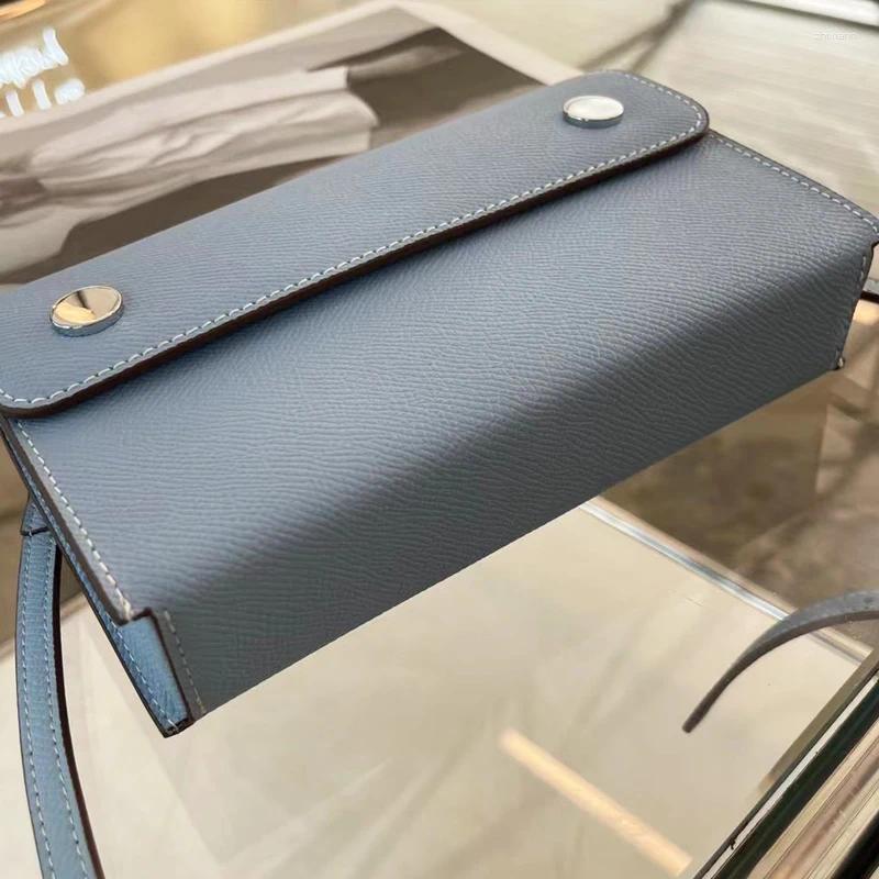 Drawstring Genuine Leather Box Bags For Women Handbags And Purses 2024 In Cow Button Mini Mobile Phone Shoulder 58d8 - view 7