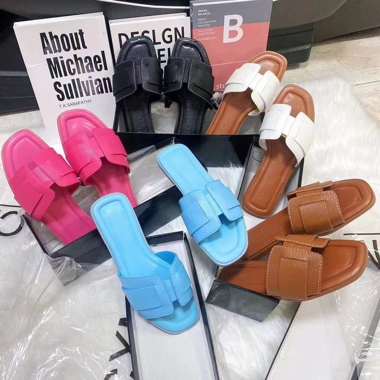 Vintage Summer Slippers Beach Classic Flat Sandal Lady Flip p
