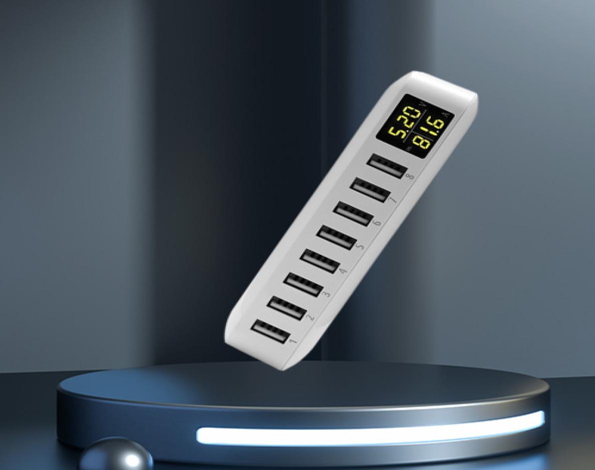 Multi 8 Port USB Fast Charger Desk Phone Carregador LCD Display Charger Dock For Smartphone Iphone charger Samsung Xiaomi1486895