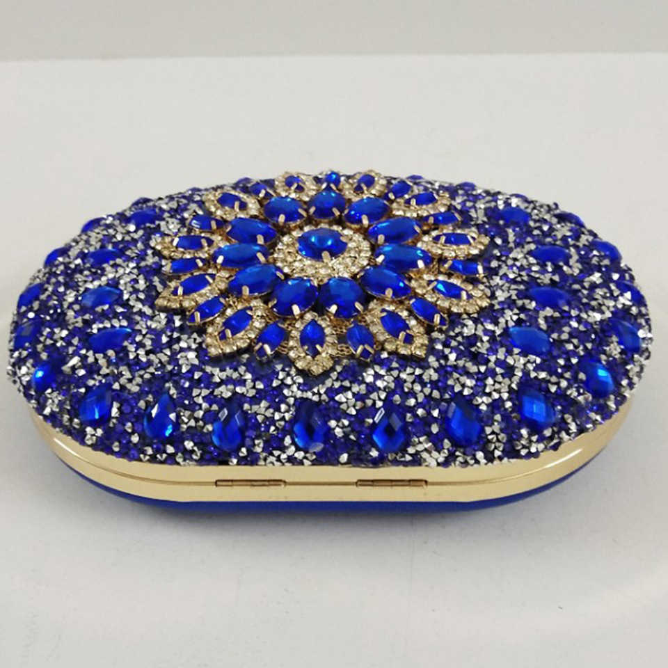 Clutch Bag Solid Color Oval Banquet Small Style Designer Bag Diamond Studded Lock Bag Banquet Bag Evening Party Full Diamond Hand-held Bag 240920