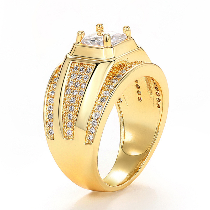 Top-Sell Wedding Ring: 10KT Gold Fill Princess Cut White CZ Eternity Band