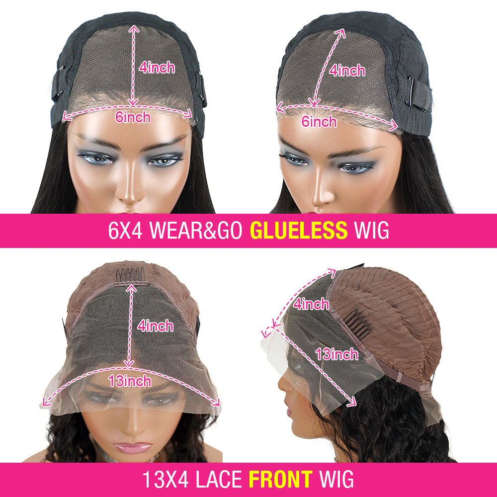 Wear And 13X4 Water Wave Bob For Women Curly 6X4 Glueless Wig Ready To Go Human Hair Wigs Pre Cut No Lace