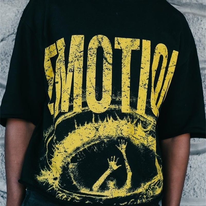 oversized graphic t shirts men retro y2k top Harajuku punk t shirt loose hip hop letter print short sleeve streetwear 240927