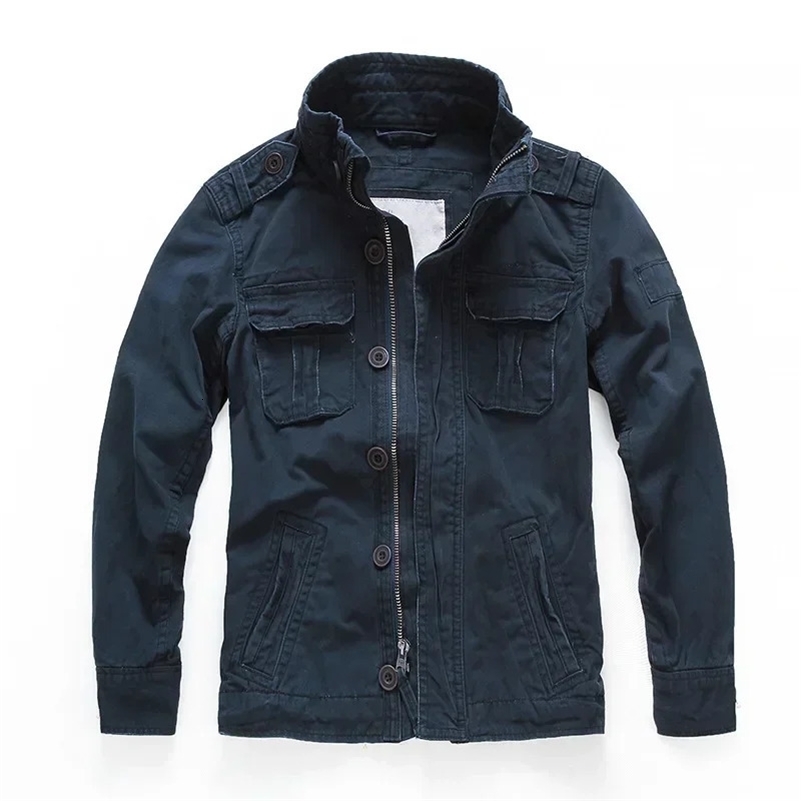 Men Jacket M65 Denim Retro Cargo Jacketes Outdoor Multi Pockets Camo Tops Field Casual Fashion Hiking Coats Uniform y240927