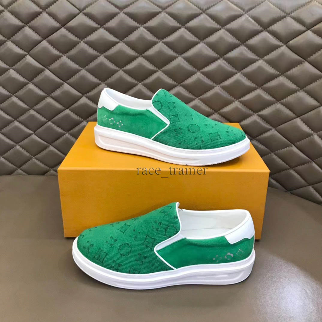 Casual Shoes Beverly Hills Sneakers slip on Designer Men Shoe White Grained Calfskin Flat Classic Fashion Breathable Trainer Sneaker Size 38-45 9.1 05
