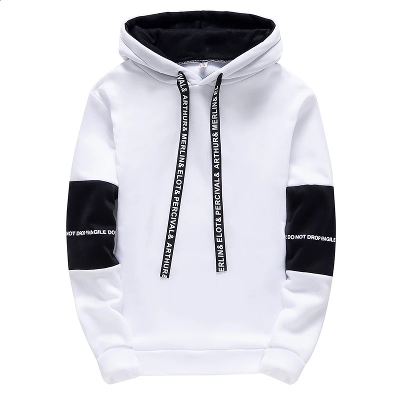 Spring Autumn Fashion Trend Two-Piece Mens Casual Comfortable Large Size Sports Suit Black White Set Tracksuit 240929
