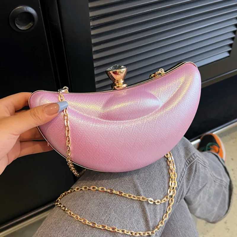 Moon Shape Bags for Ladies Hobos Fashion Funny Small Crossbody Bag Leather Hip Hop Party Cute High Quality Shoulder Ladies 240929