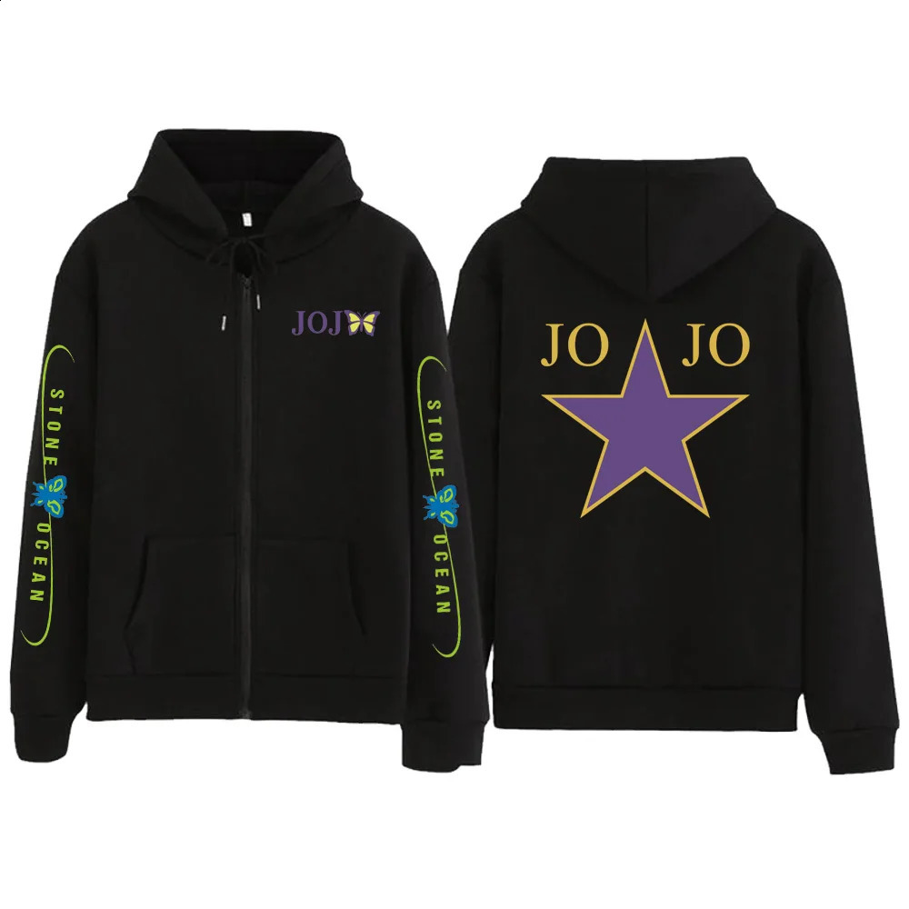 Jojos Fantasy Adventure Stone Ocean Butterfly Hoodie Loose Neutral Anime Style Hoodie Autumn Spring Top Sweater 240929