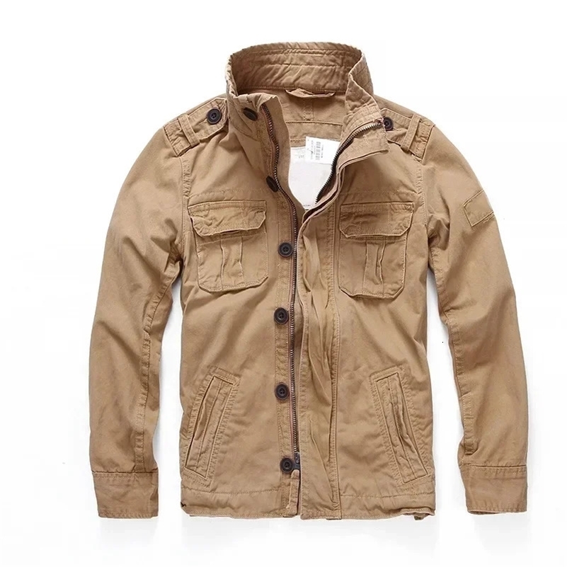 Men Jacket M65 Denim Retro Cargo Jacketes Outdoor Multi Pockets Camo Tops Field Casual Fashion Hiking Coats Uniform y240927