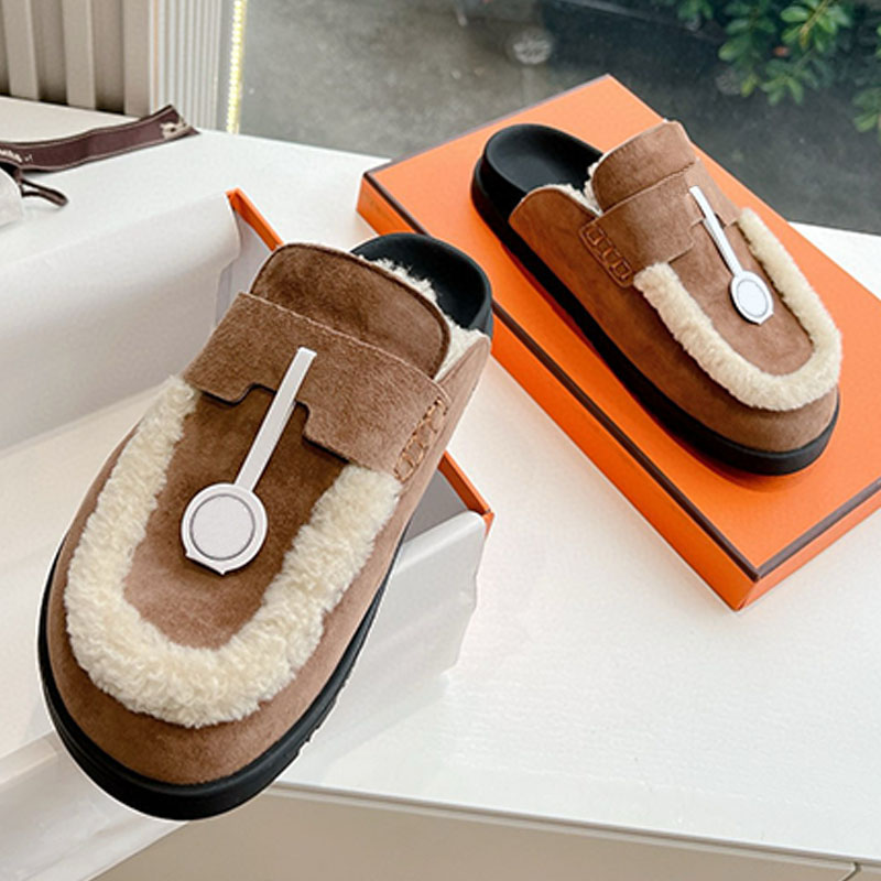 Suede Sabots Mules Designer Women Go Mule Slippers Versatile Silhouette Mules Modern Comfortable Style Mules Autumn Winter Slide Outdoor Street Mule