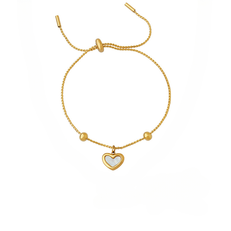 18k Gold Iced Out Chain Bracelet Waterproof Luxury Designer Jewelry Stainless Steel Heart Pearl Cubic Zirconia Diamond Tennis Wristband Cuff for Woman