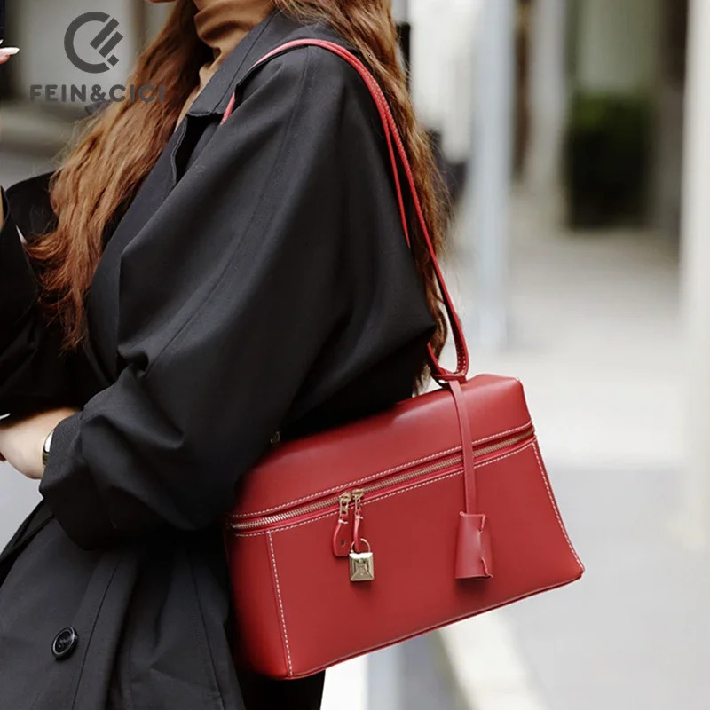 Genuine Leather Crossbody Bag hot for Women - Designer Box Shoulder Handbag in Red, Coffee, and Black