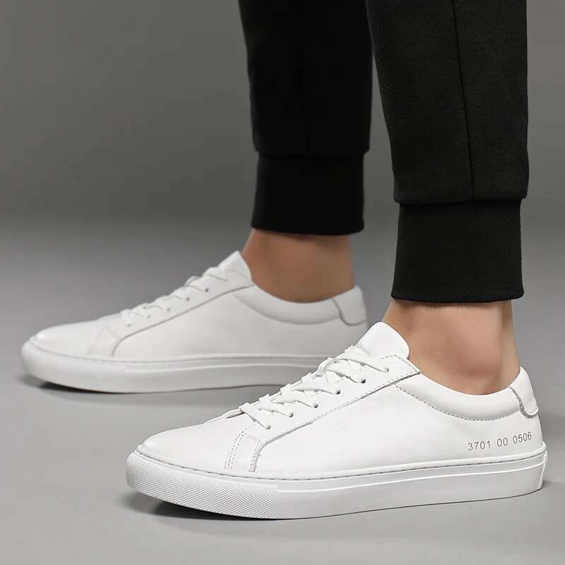 Italian Genuine Leather Men's 2024 Designer White Comfy Walking Shoes Lace-up Business Outdoor atos Para Hombre