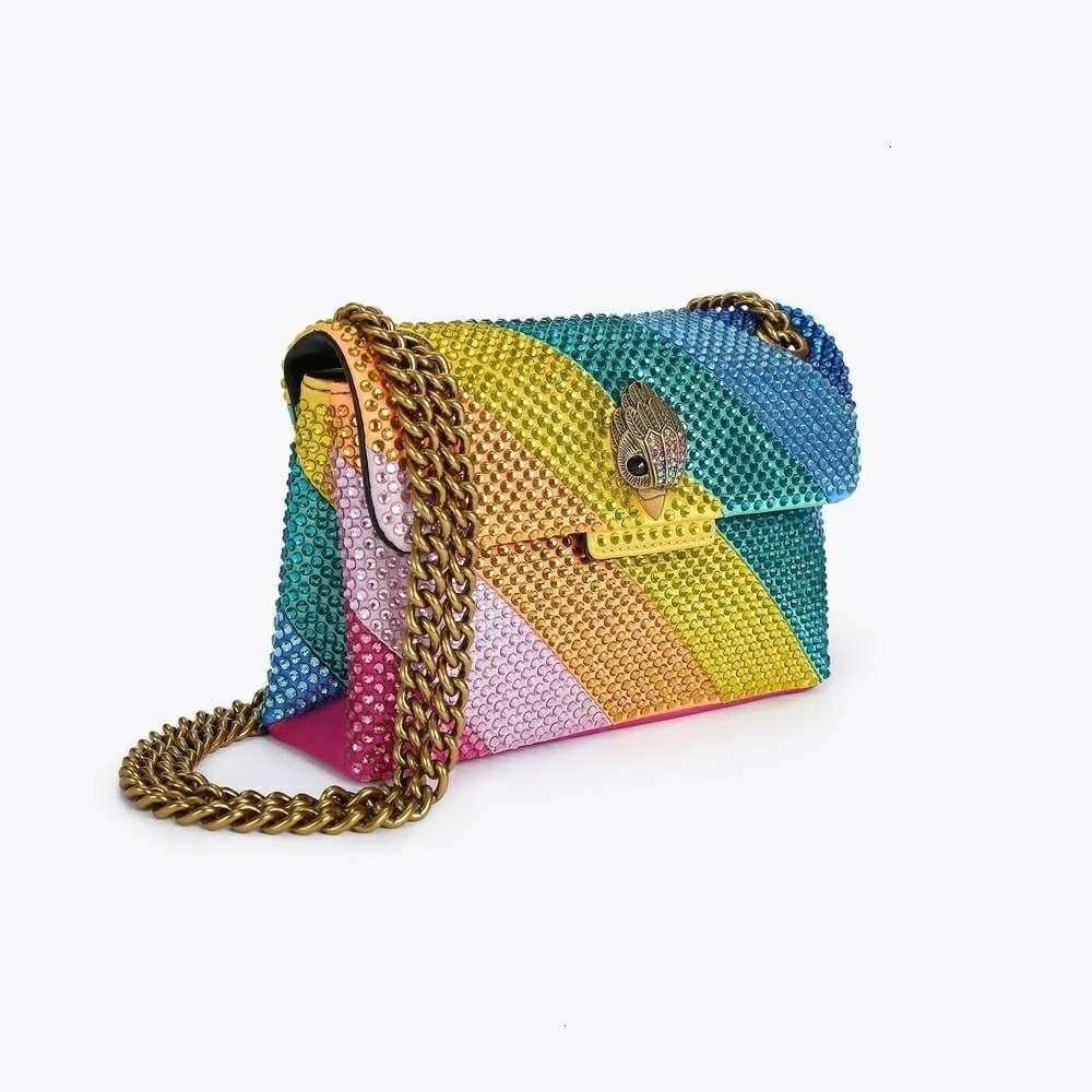Kurtity Geigersity London Kensington Soft Leather Handbags Black Chains Shoulder Bag Big Cross Body Purse and bag