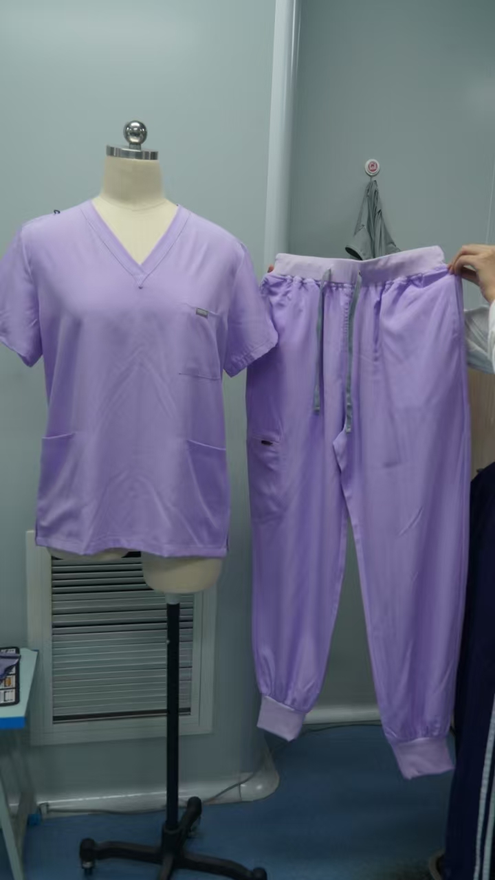 Scrubs sets Four side elasticity Anti wrinkle Men & Women Hospital Jacket Nursing Uniforms Hand Wash Gowns Nurse Surgical Gown Sets Zip Up Undefined H