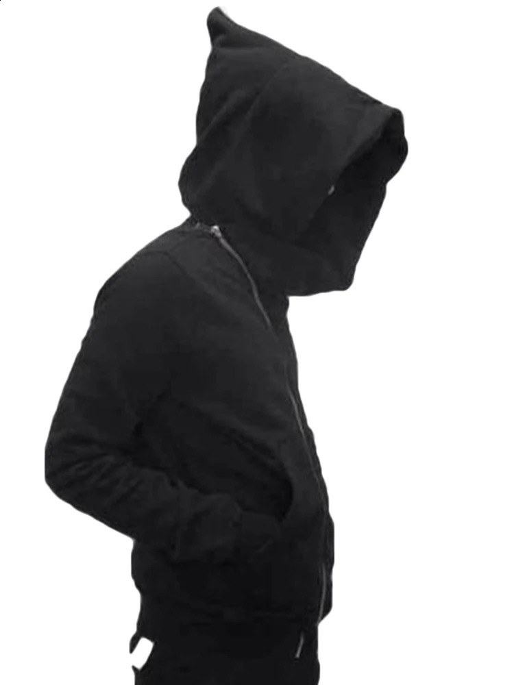 Autumn Hooded Mens Jacket Zipper Cardigan Sweatshirt Hip Hop Swing Street Dress Fashion Hoodie 240929