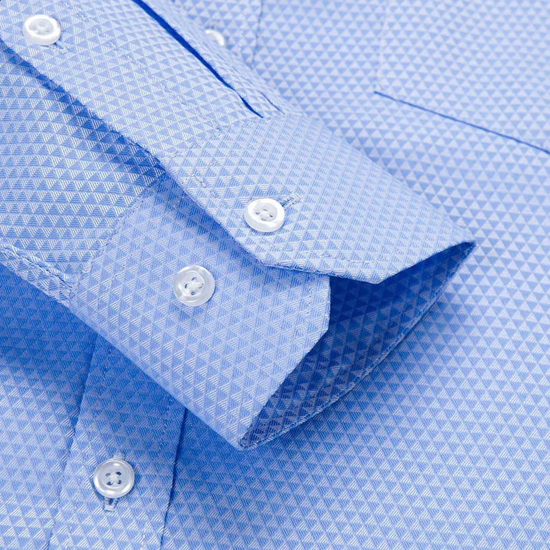 Spring and autumn business professional shirt mens fashion casual slim long sleeve free ironing social cargo antiwrinkle 240927