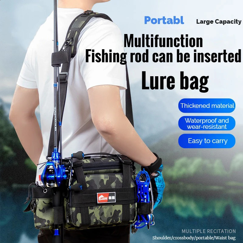 Fishing Lure Bag Winter Outdoor Backpack with Rod Holder BagFishing Tackle Box Gear Storage 240924