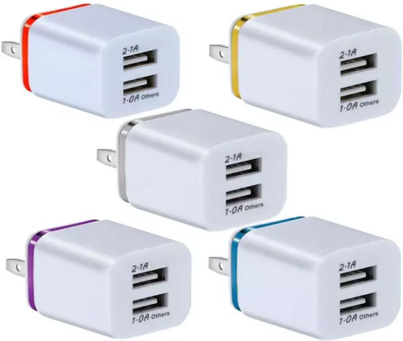Universal Mini 21A Dual USB Charger Phnom Penh Electroplating Mobile Phone Chargers Color For Smartphone HUAWEI Xiaomi9359266