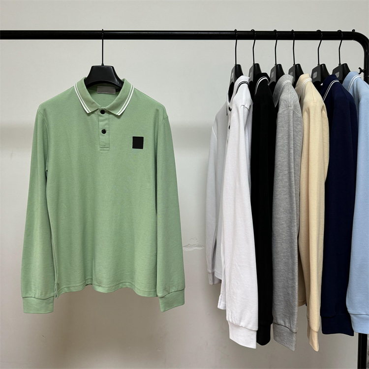 Designer Mens Polo Shirt Luxury Stone Mens Long Sleeved Shirt Fashion Brand Mens Summer T-shirt M-3XL Casual Autumn Tee Shirts Tops
