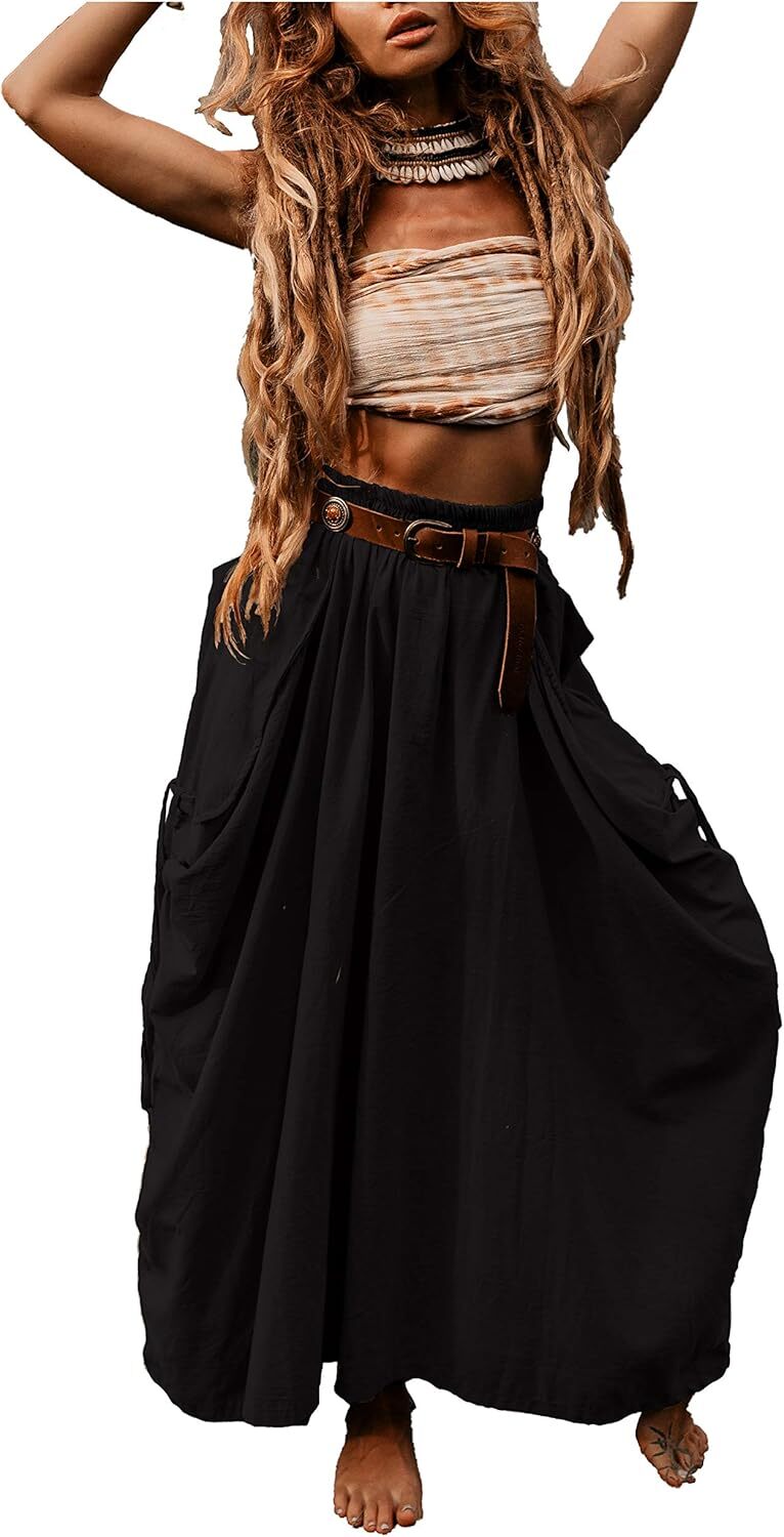 women's bohemian style long dress with pockets bohemian organic cotton hippie gypsy