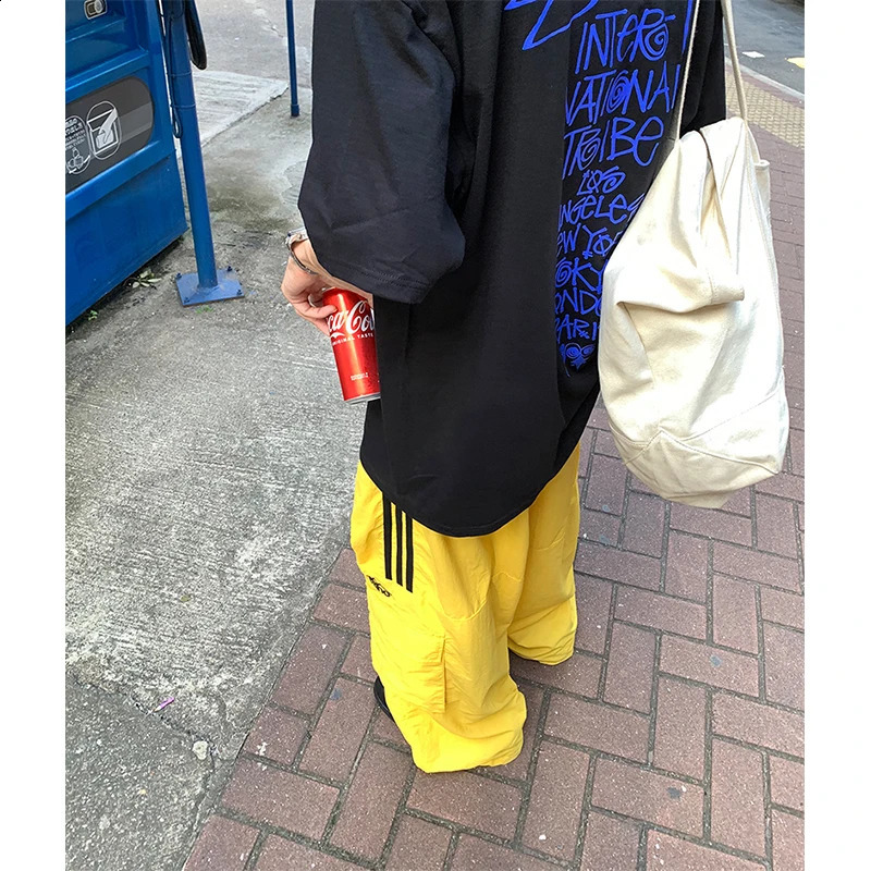 MEXZT M-3XL Y2K striped cargo Harajuku womens ultra wide leg street clothing bag jogging casual sports pants Z260314