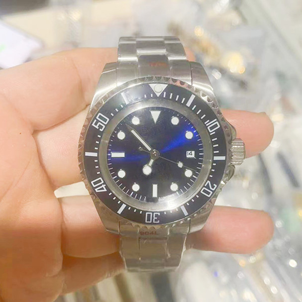 Luxury Men's Automatic Mechanical Watch - 44mm Stainless Steel with Black, Blue & Green Dials